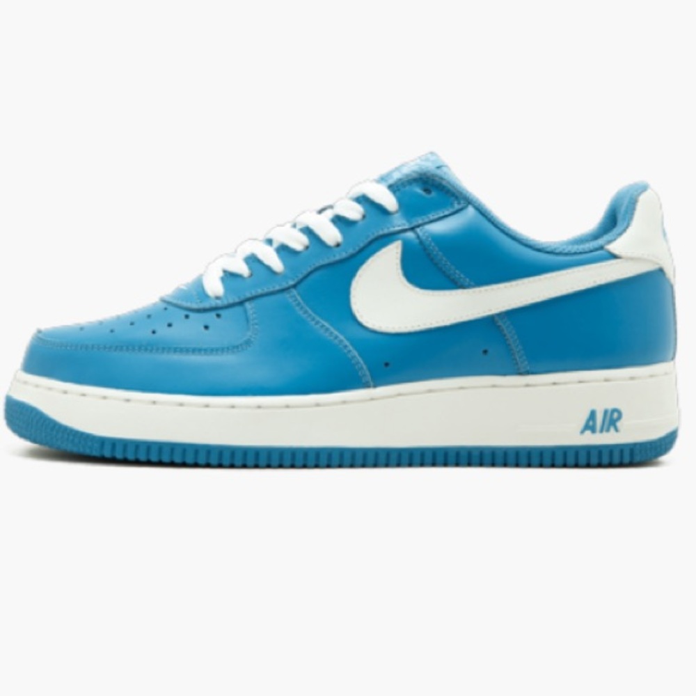 Nike blue and white Air Force 1s